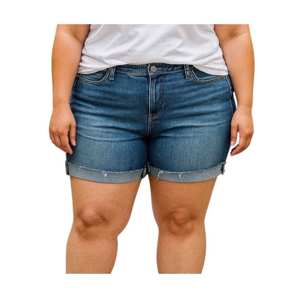 A New Approach Womens Distressed Denim Shorts Size 22W - Picture 1 of 5